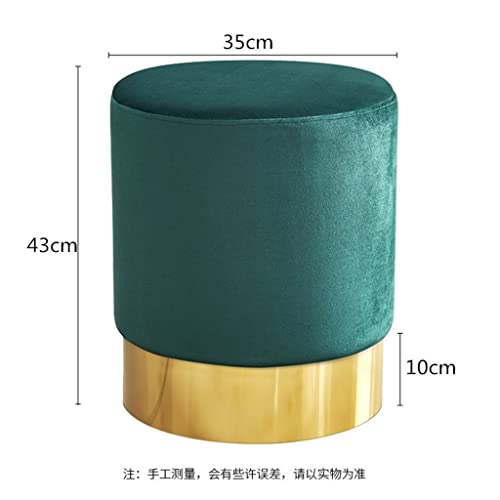 LUKEO Small round stool, household low stool, fabric sofa stool, stainless steel small pier (Color : D, Size : Talla �nica)