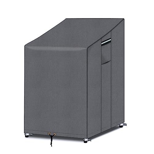 PATIO PLUS Garden Stacking Chair Cover, Waterproof Anti-UV 420D Oxford Fabric Reclining Garden Outdoor Chair Cover 65x65x80/120cm