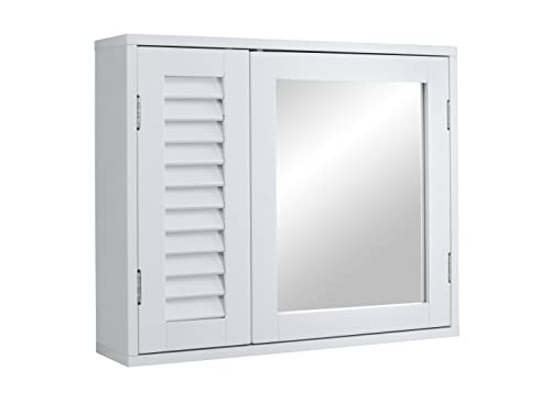 House & Homestyle Mirrored Bathroom Cabinet, White, H 46cm x W 56cm x D 13cm