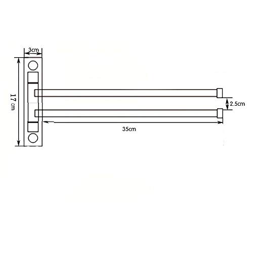 BTSKY™ New Wall-Mounted Stainless Steel Bathroom Kitchen Towel Rack Holder with Extra Long 2 Bars Swivel Bars