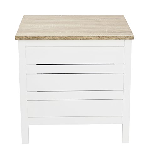 House & Homestyle Hertford Laundry Bin, Washing Basket with Hinged Lid, Home Cabinet Box Storage Solution, Declutter Your Bathroom or Bedroom - W