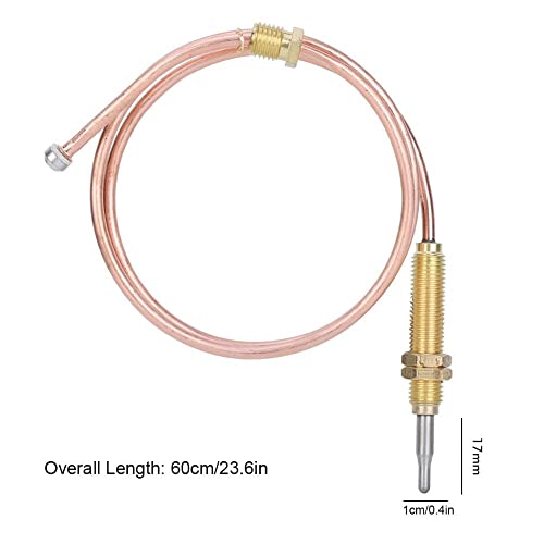 DEWIN Thermocouple, Gas Thermocouple M8 Thread Heating Gas Thermocouple Probe 600mm for Fireplace BBQ Grill Accessories
