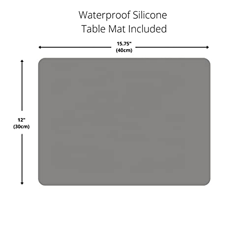 GOLETIO Balcony Hanging Table - Black Rounded Wicker Rattan Railing Table - Adjustable Height, Foldable and Compact, Weather & Rust-Resistant - I