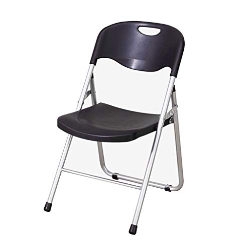 EYHLKM Black Folding Chair, Home Simple Backrest Study Room, Display Chair, Metal Chair Legs
