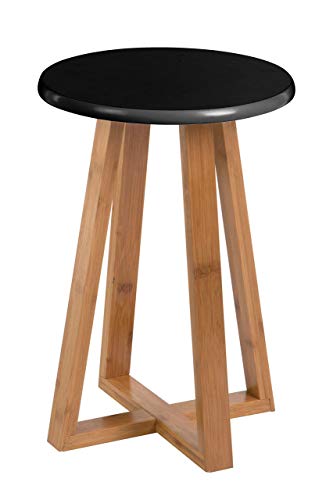 Premier Housewares Bamboo Kitchen Stool Wooden Bar Stool Round Kitchen Stools Bar Stools Bar Stool Stool Chair Wooden Stool White 43H x 30W x 30D