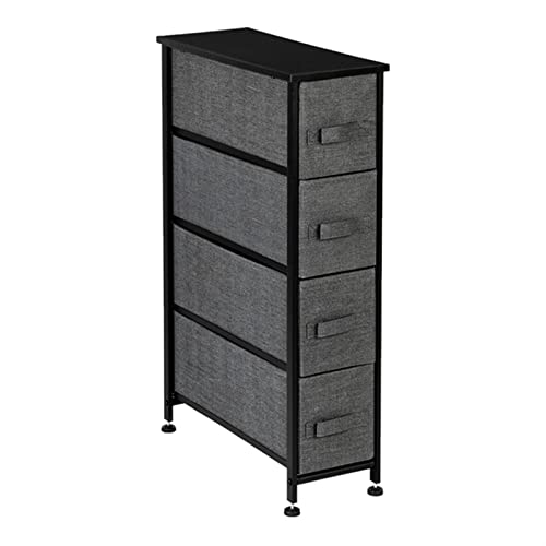 LIUZH 4 Drawer Fabric Dresser Storage Tower Non-woven Chest Of Dresser Bedroom Furniture Space Saving (Color : D)