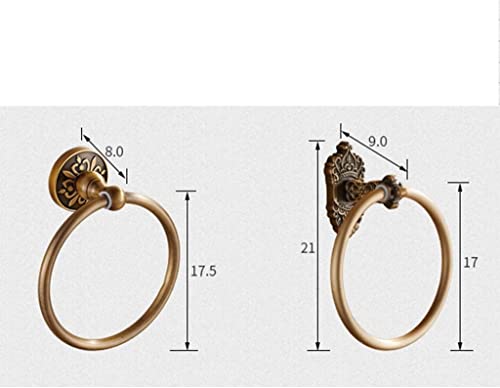 RAKUTE Antique Towel Rack Towel Ring, Space Aluminum Retro Towel Hanger Bath Towel Rack, Wall Mount Bathroom Ring