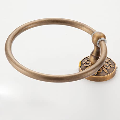 HIGOH Towel Racks,Bath Towel Holder,Bathroom Hand Towel,Bathroom Towel Holder,Solid Alumiwall-Mounted round Antique Brass Towel,Towel Rack Classi