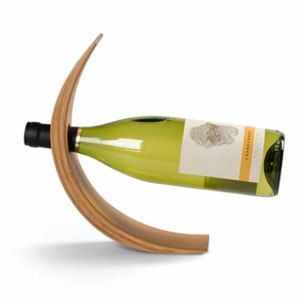Somonka-L Single Wine Bottle Holder,Natural Bamboo Personalized Rack,Self Balancing Display Rack，Wine Stand