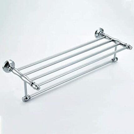 Bathroom Lavatory Towel Rack Towel Shelf with one Towel Bars Wall Mount Holder, Stainless steel rack