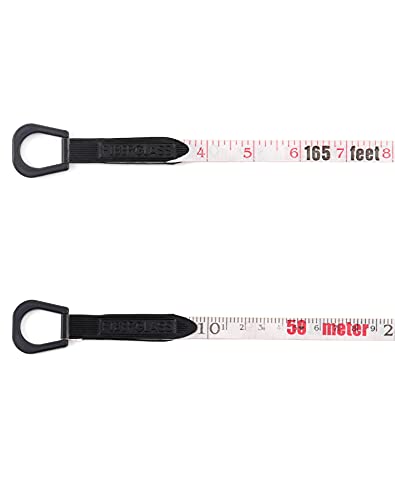QWORK Open Reel Tape Measure, Fibreglass Surveyors Tape, 50M /165 FT
