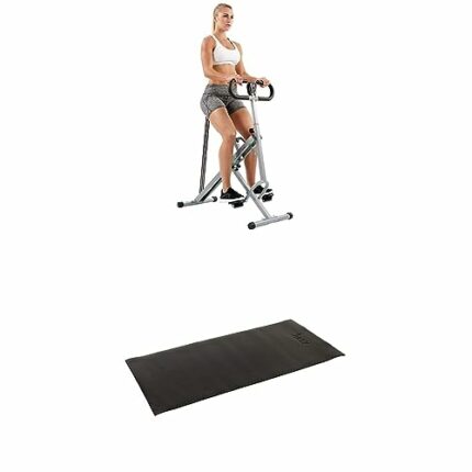 Sunny Health & Fitness Squat Assist Upright Row-N-Ride Rowing Machine, Horse Riding Machine Full Body Exercise Indoor Trainer Equipment for Home