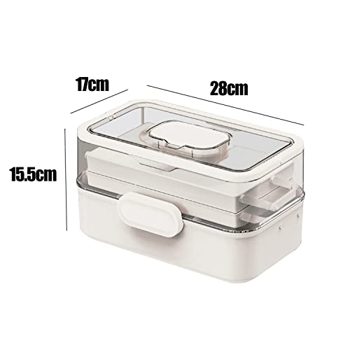 LIKEUDO 28 * 17 * 15cm White Portable First Aid Medicine Storage Box 3 Layer Medicine Cabinet Organizer Household Medicine Storage Box Medication