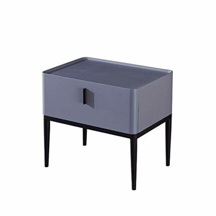SDFGH Nordic Bedside Table Leather Art Bedroom Bedside Cabinet Minimalist Mini Bedside Cabinet Italian Minimalist Locker