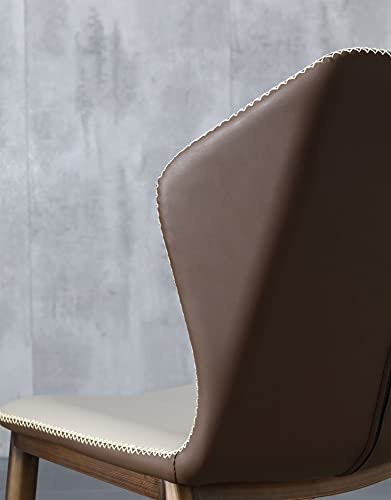 Kitchen Dining Room Furniture Chairs Dining Chairs Set Of 2 Modern Microfiber Leather Living Room Chairs Side Chair with Faux Antique Copper Feet