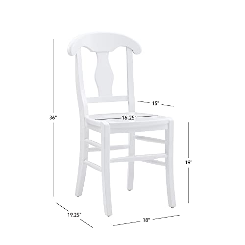 Linon Waurd White Fully Assembled Set of 2 Side Chairs, Solid Beechwood, Dining Height