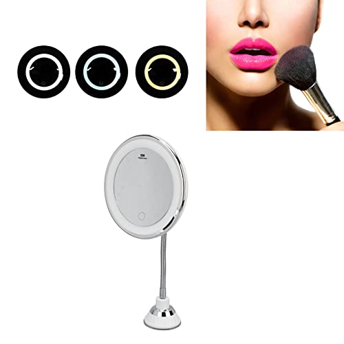 LED Makeup Magnifying Glass, Home Makeup Mirror Magnifying Suction Cup Design for Detailed Makeup