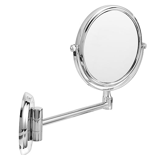 Healvian Bathroom Makeup Mirror 3X Magnifying Wall Mounted Double-Sided Folding Mirror Wall Mounted Makeup Vanity Mirror Rotation Magnifying Bath