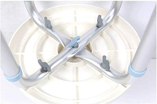Bath Stools,Shower Stool Round Shower Stool for Bathroom - Height Adjustable | Facilitated Aluminum Alloy Bathroom Chair (Blue)