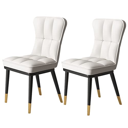 Kitchen Dining Room Furniture Chairs Modern Dining Chair Set Of 2 PU Leather High Back Soft Seat Kitchen Chair Water Proof Leather Side Chair wit
