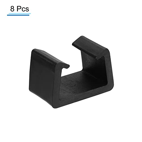 PATIKIL Patio Furniture Clips, 8 Pack 53mm Dia Sofa Rattan Furniture Clamps Wicker Fixed Connection Chair Fasteners for Outdoor Garden, Black