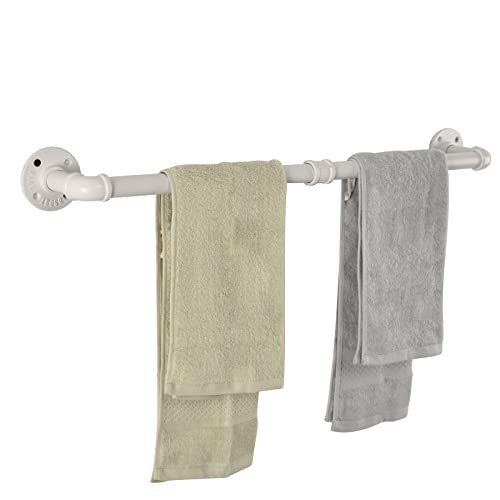 LINKPIPES Pipe Towel Bar Wall Mounted Industrial Towel Rack Holder Rustic Heavy Duty Bathroom Hardware(24 inch,Black Gray)
