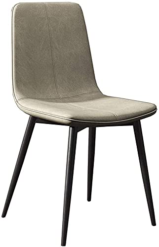 Kitchen Dining Chairs Metal Legs Backrest Chairs PU Cushion Reception Chair Leisure Coffee Chair (Color : Yellow, Size : Black legs)