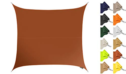 Kookaburra 3.6m Square Water Resistant Garden Patio Sun Shade Sail Canopy 96.5% UV Block with Free Rope(Ivory)