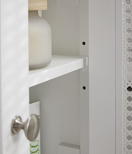 House & Homestyle Retford Under Basin Cabinet with Double Doors & Rattan Design – 60 x 48 x 29.9cm, White