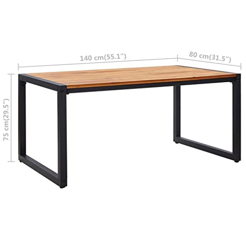 DLOETT 5 Piece Garden Dining Set Outdoor Patio Resin Wickerwork Chairs and Wooden Table