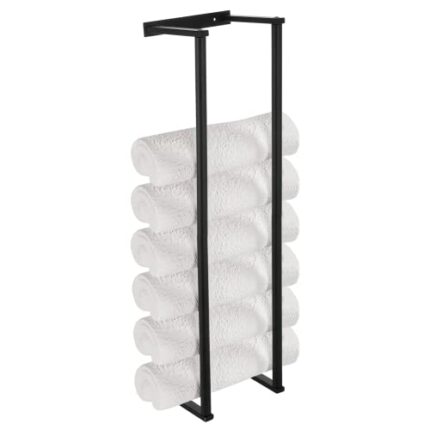 Towel Rack, Bathroom Towel Holder, Wall Mounted Towel Holder, Rolled Up Towel Wall Holder, Stainless Steel Organizer for Rolled Towels, 2-Bar Rol