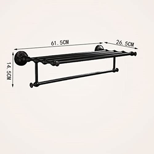 HIGOH Towel Racks,Bathroom Towel Rack Wall Mounted Towel Holder,Bath Hardware Brass Towel Rack,Bath Shelf,Towel Holder,Nail Punched Oil Brushed C