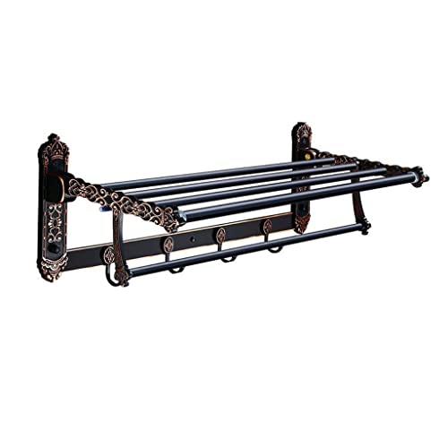 HIGOH Towel Racks,Bathroom Towel Rack Wall Mounted Towel Holder,Bathroom Hardware,Carved Bathroom Shelf Towel Rack,Towel Holder, Aluminum Bathroo