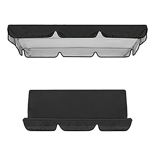 NJGRAE Swing Cushion Cover, Waterproof 3 Seater Swing Seat Cover Bench Cushion Covers Chair Protection for Outdoor Garden Patio Hammock (Gray)