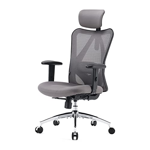 SIHOO Office Chair Ergonomic with Footrest, Breathable Mesh Design High Back Computer Chair, Adjustable Headrest and Lumbar Support (Black)