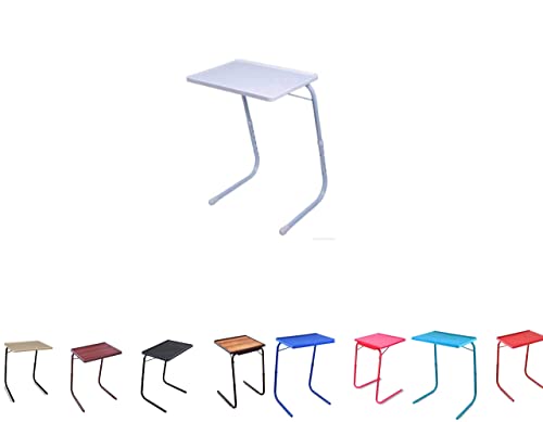 OAK N' OAK BUNNY BEAR ® TABLE-WHITE | Adjustable Multi Position Portable Folding Table Mate for Bed Trey, Work, Watch TV, Dining, Study, Outdoor