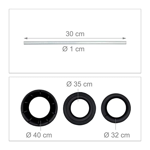 Relaxdays Parasol Anchor, Ground Spike, Screw in, Adapter, 32-50 mm, Plastic, Sunshade, Umbrella, Holder, Secure, Plant
