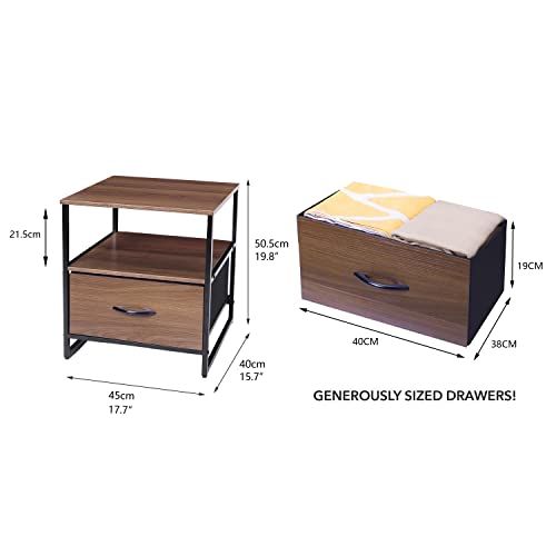 Meerveil Chest of Drawers,Storage Tower,Nightstand,Storage Dresser Closet for Living Room, Bedroom,Hallway, Nursery, Kid,Home Storage,Metal Frame