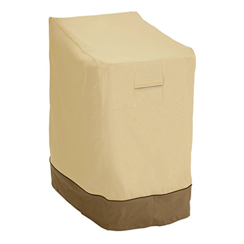 Classic Accessories 78972 Veranda Water-Resistant, Stackable Garden Chair Cover, Pebble/Bark/Earth (64cm)