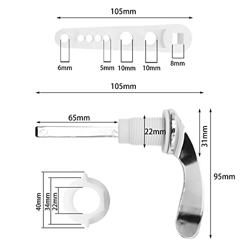 MEDILOE SY7008 Toilet Flush Handle, Alloy Split Toilet Handle Replacement Flush Lever Kit Traditional Victorian Style Toilet Chrome Plated Handle