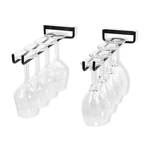 KTSCFS 2pcs Iron Wine Rack Wine Glass Cup Holder Simple Upside-down Hanging Rack Storage Counter Bar