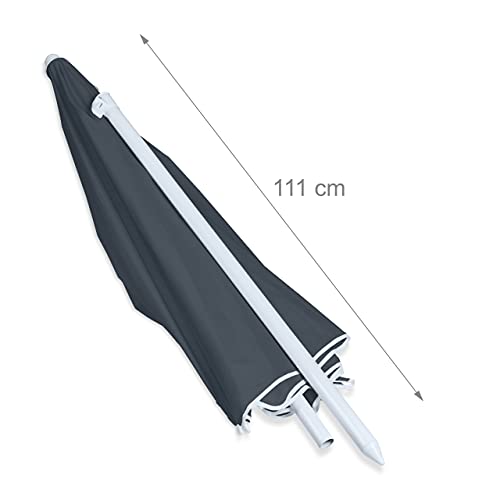 Relaxdays Sun 180 cm, 8 Polyester Ribs, Tilt Function, Garden Umbrella