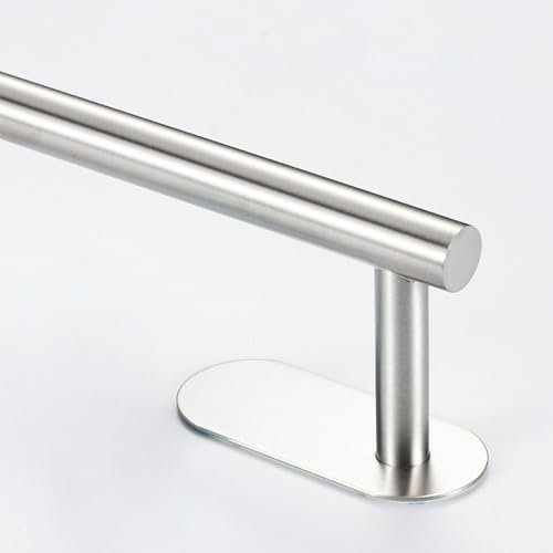 Self Adhesive Single Towel Rail, 40cm Stainless Steel Bathroom Towel Holder Tack Towel Holder for Bathroom, Kitchen, Easy to Install without Dril