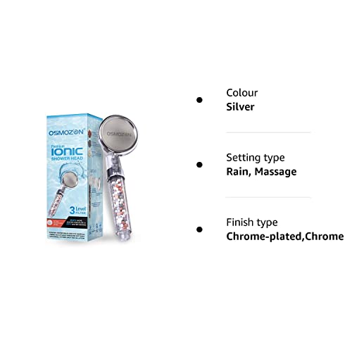 OSMOZON Ionic Shower Head, Rainfall Powerful Filter for Dry Skin & Hair Fall Solution, High Pressure Showerheads for The Bathroom Accessories, Pu