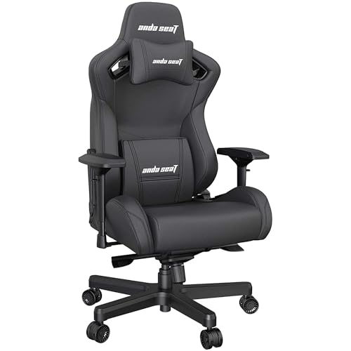 Anda Seat Kaiser 2 Series Pro Gaming Chair Black with Gaming Mouse Pad – Premium Ergonomic Office Desk Chair Leather with Neck and Lumbar Support