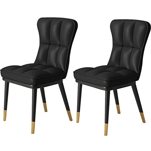 Kitchen Dining Room Furniture Chairs Modern Dining Chair Set Of 2 PU Leather High Back Soft Seat Kitchen Chair Water Proof Leather Side Chair wit