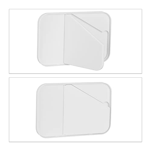 Relaxdays Tilting Cosmetics Mirror, Travel Vanity Mirror for Shaving, Plastic Frame, White