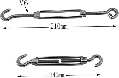 REQO Shade Sail Hardware Kit,304 Stainless Steel Sun Shade Sail Mounting Hardware Kit for Triangle Rectangle Sun Shade Sail Installation,Anti-Rus