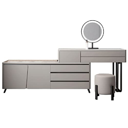 JJZXD Wooden Dressing Table Storage Storage Side Cabinet Corner Vanity Table Smart Vanity