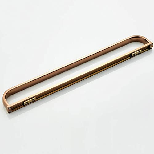 XHALERY Towel Rack Rose Gold Wall-mounted Towel Shelf Hanging Towel Rack Organizer 57CM Brass Towel Rail, For Bathroom Kitchen Toilet